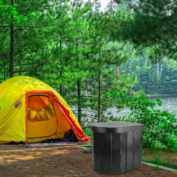 Foldable Emergency Toilet Portable Porta Potty for Car Travel Camping Boating Hiking Cleanable Travel Commode Image 10