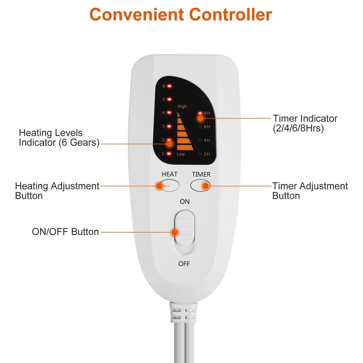 Heating Pad for Foot Electric Heated Foot Warmer Soft Leg Warmer Boots with 6 Level Heating 4 Level Timing Image 4