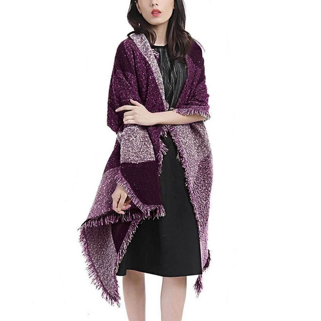 Women Winter Warm Scarf Long Soft Knitted Shawl Image 7