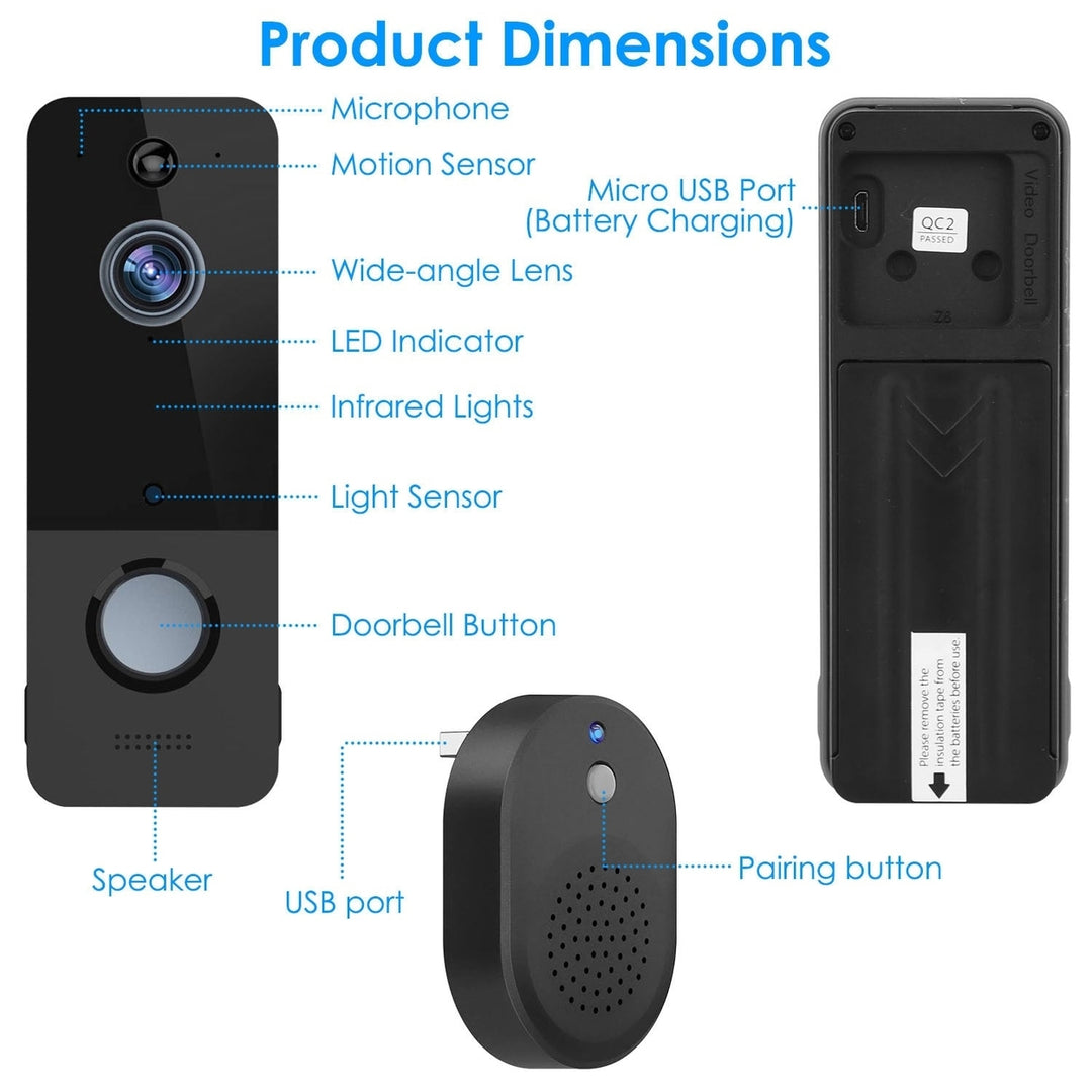 Wireless Smart WiFi Video Doorbell Security Phone Door Ring Intercom Camera Two Way Audio Night Vision Image 7