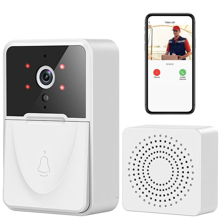 Smart Wireless WiFi Video Doorbell Security Phone Door Bell Intercom Camera Door Bell Chime Two Way Audio Night Vision Image 1