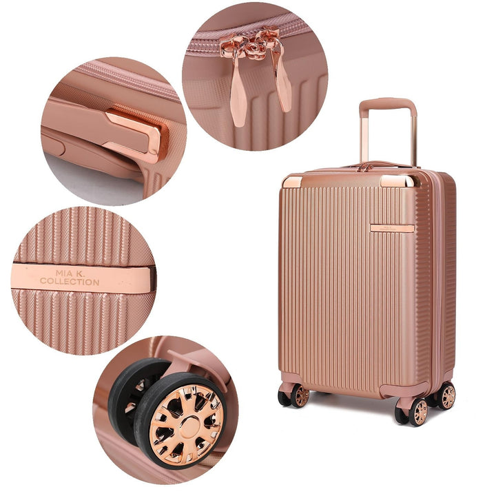 MKF Collection Tulum 2 Piece Multi-Compartment Luggage Set with Spinner Wheels and Expandable Handles by Mia K. Image 7