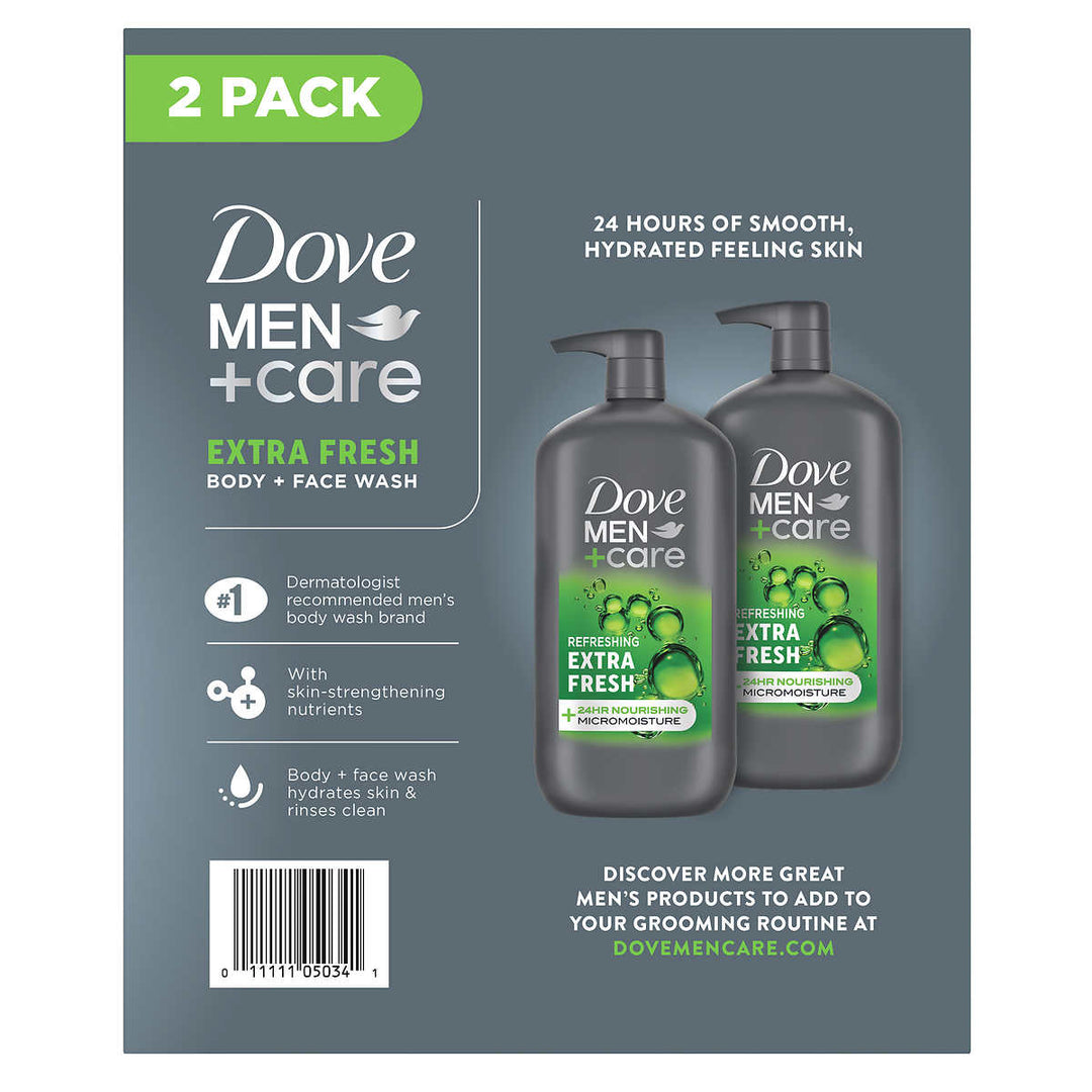 Dove Mens Extra Fresh Body + Face Wash32 Fluid Ounce (Pack of 2) Image 2