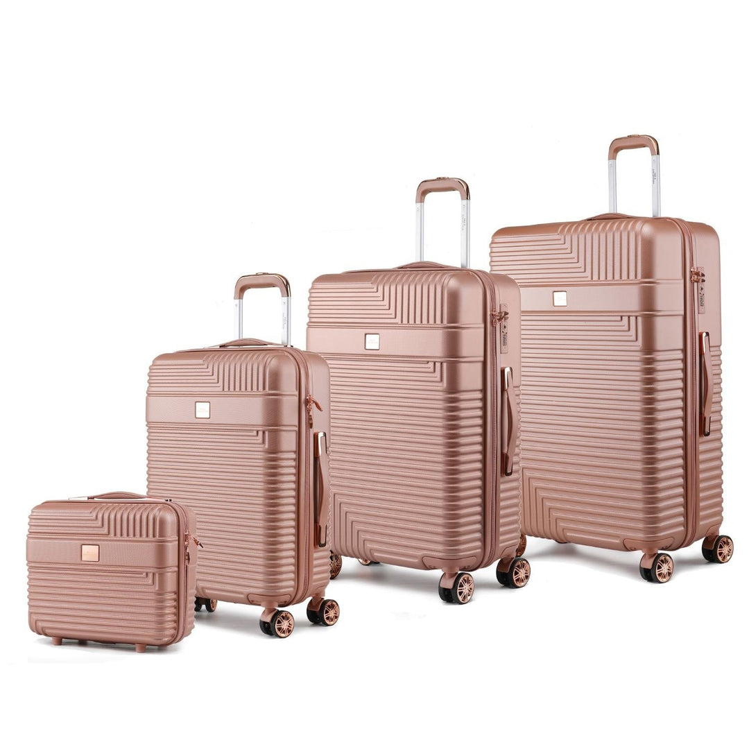 MKF Collection Mykonos Luggage Set- Extra Large Check-inLarge Check-inMedium Carry-onand Small Cosmetic Case 4 pieces by Image 1