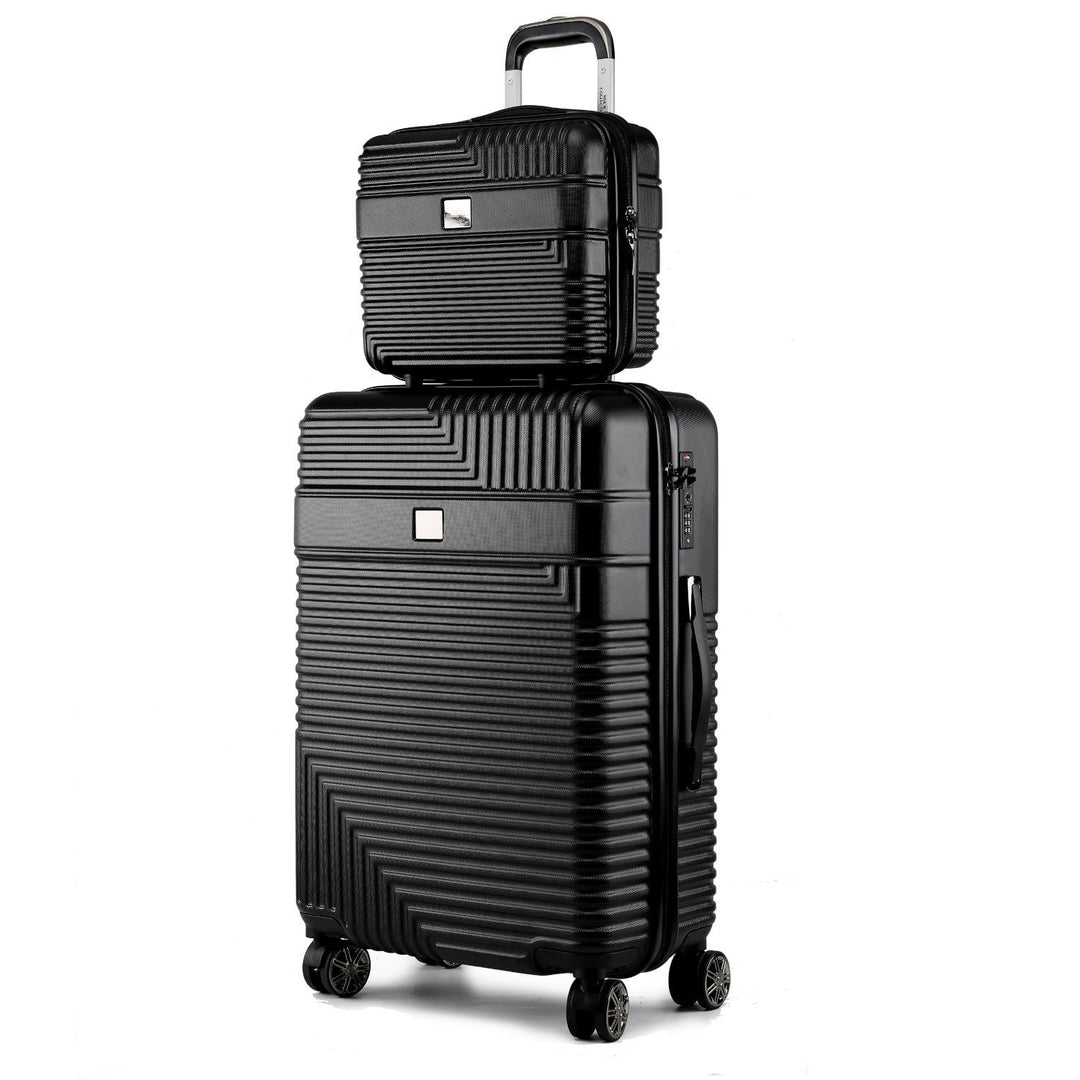 MKF Collection Multi-Compartment Mykonos Luggage Set with a Medium Carry-on and Small Cosmetic Case 2 pieces by Mia K Image 3