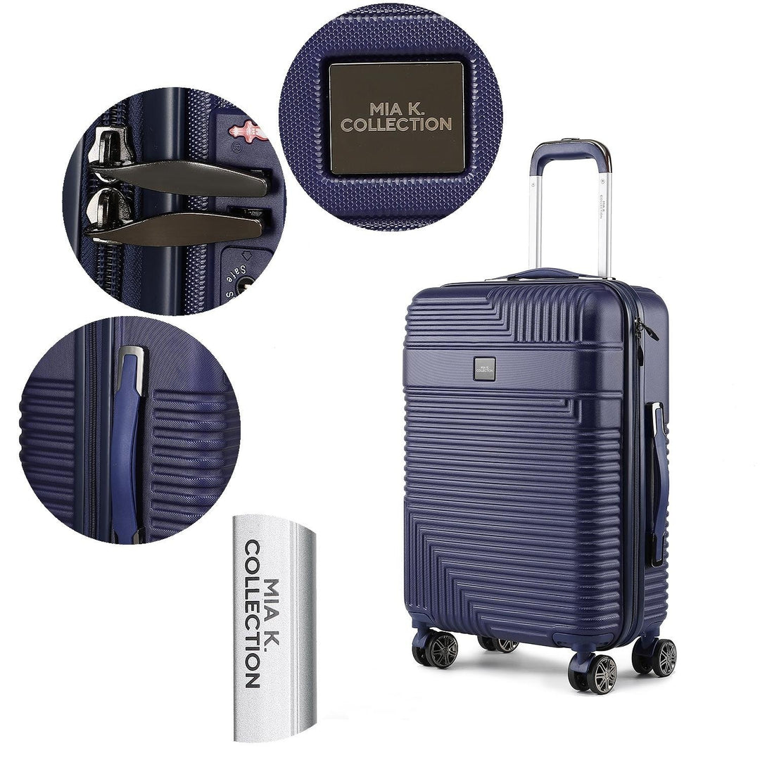 MKF Collection Multi-Compartment Mykonos Luggage Set with a Medium Carry-on and Small Cosmetic Case 2 pieces by Mia K Image 7