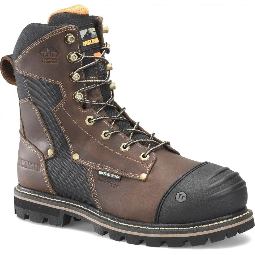 Matterhorn Mens 8" I-Beam Composite Toe Internal Metatarsal Guard Waterproof Work Boot Dark Brown - MT2548 DARK BROWN Image 1