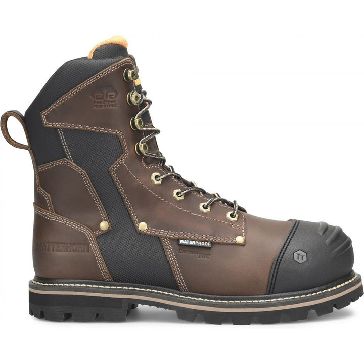 Matterhorn Mens 8" I-Beam Composite Toe Internal Metatarsal Guard Waterproof Work Boot Dark Brown - MT2548 DARK BROWN Image 2