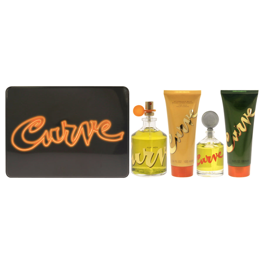 Liz Claiborne Curve 4.2oz EDC Spray 0.25oz EDC Splash 3.4oz After Shave Balm 3.4oz Shower Gel 4 Pc Gift Set Image 1