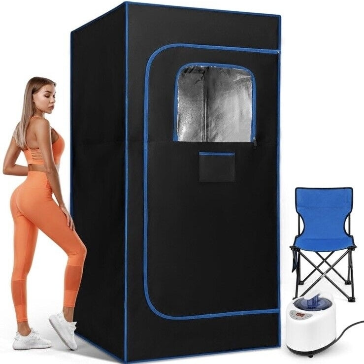 Personal Steam Sauna 2.6L Steamer Remote Control Folding Chair 9 Level Image 1