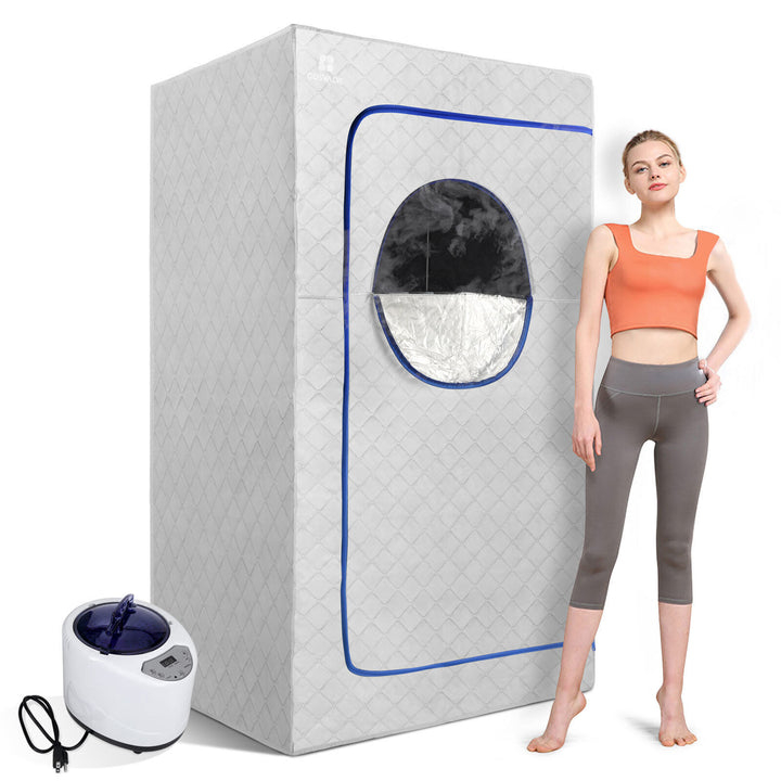 COSVALVE Full Size 1000W 2.6L Portable Personal Steam Sauna Heated Home Spa Detox Therapy Image 1