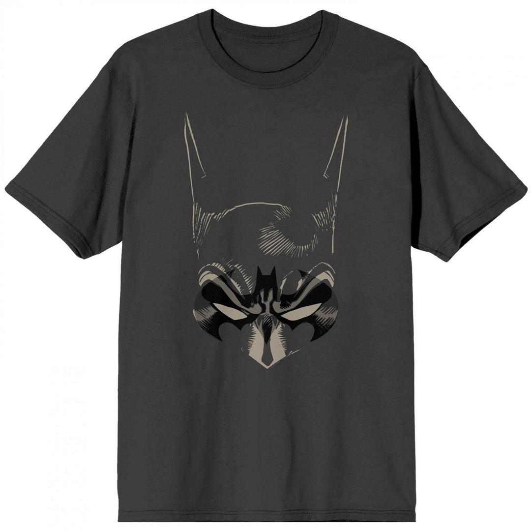 Batman Mask and Logo Sketch T-Shirt Image 1