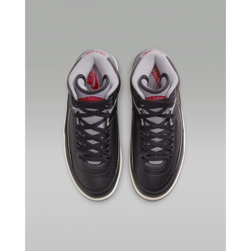 Nike Air Jordan 2 Retro Black/Cement Grey-Fire Red DQ8562-001 Grade-School Image 4