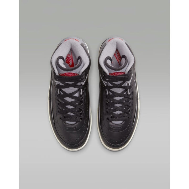 Nike Air Jordan 2 Retro Black/Cement Grey-Fire Red DQ8562-001 Grade-School Image 4