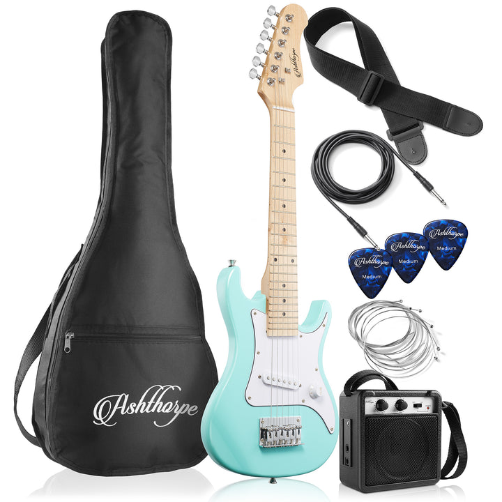 Ashthorpe 30" Beginner Teal Electric Guitar and Amplifier Kids Starter Bundle Kit with Gig Bag Image 1