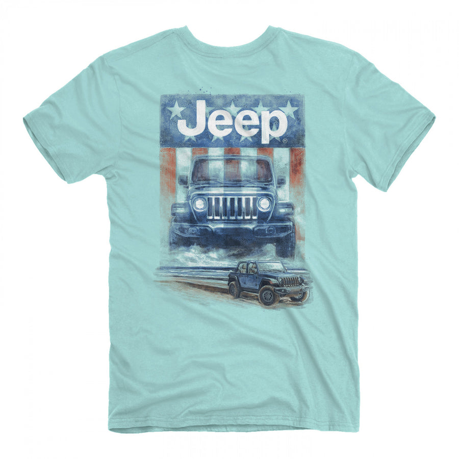 Jeep USA Beach Rider Front and Back Print T-Shirt Image 1