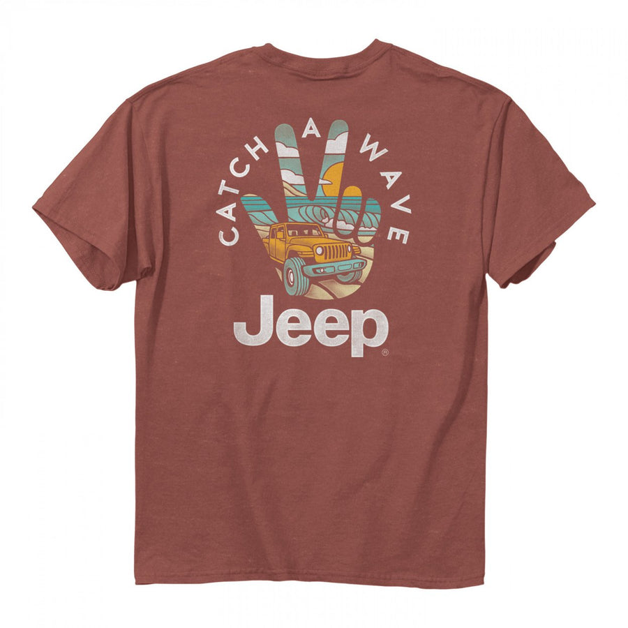 Jeep Catch a Wave Front and Back Print Pigment Dyed T-Shirt Image 1