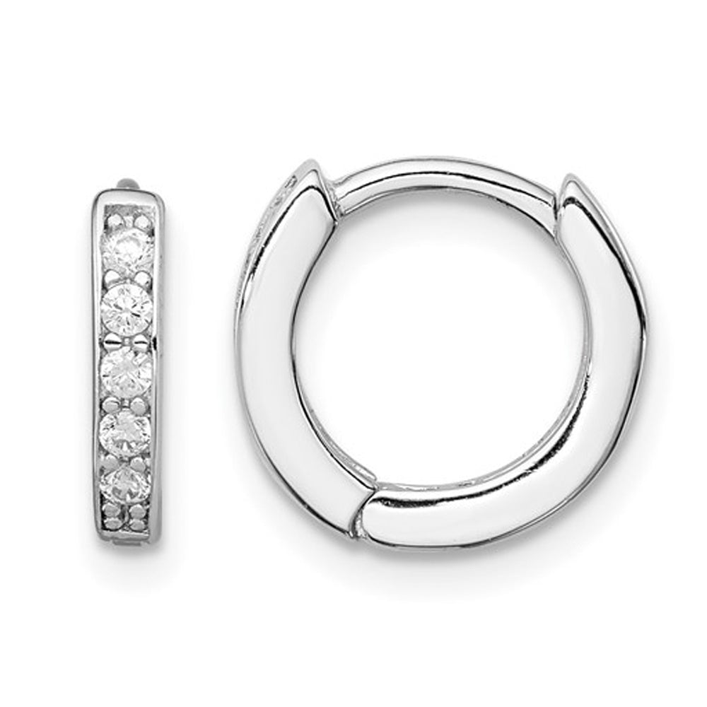 Cubic Zirconia (CZ) Hoop Earrings in Sterling Silver Image 1