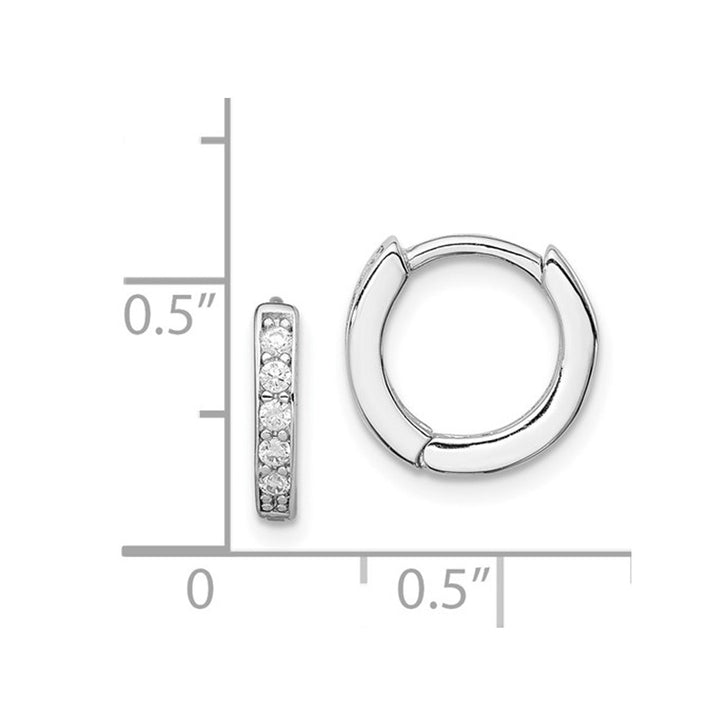 Cubic Zirconia (CZ) Hoop Earrings in Sterling Silver Image 2