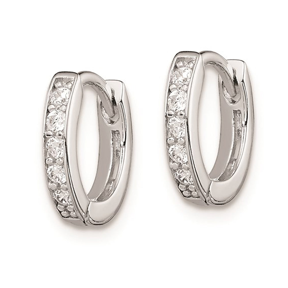 Cubic Zirconia (CZ) Hoop Earrings in Sterling Silver Image 3