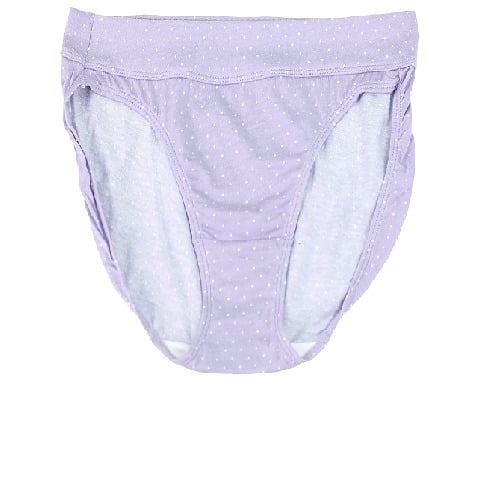 Bali Women 3 Pack Ultra Soft Cotton Modal Bikini Panty - Small - Purple Dots-Heather Grey-Black Image 3