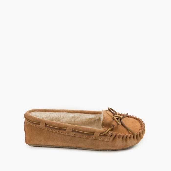 Minnetonka Cally Slipper Womens Cinnamon Soft Suede Moccasin 4011-CIN Image 1