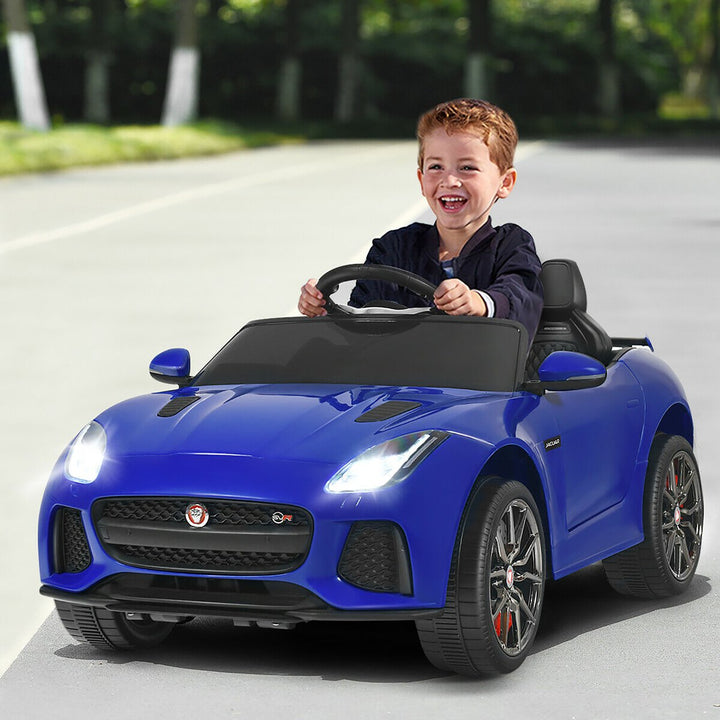 Costway 12V Jaguar F-Type SVR Licensed Kids Ride On Car Motorized Vehicle w/ MP3 Navy Image 2