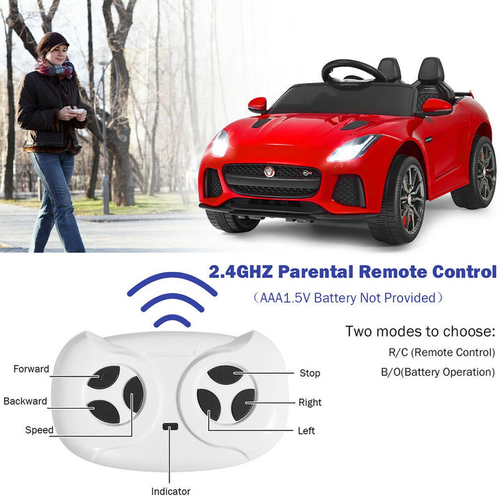 Costway 12V Jaguar F-Type SVR Licensed Kids Ride On Car Motorized Vehicle w/ MP3 Navy Image 3