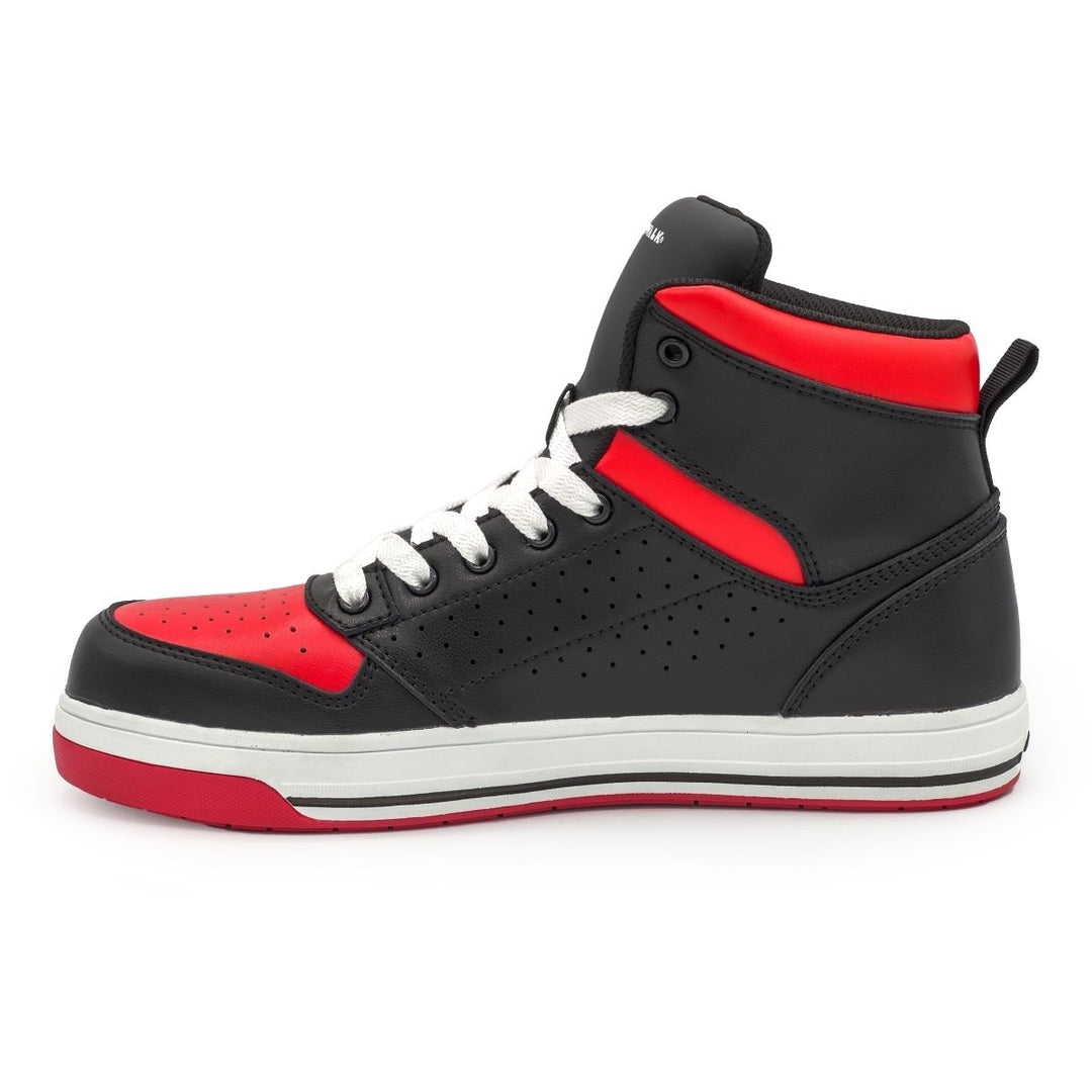 AIRWALK SAFETY Mens Arena Mid Composite Toe EH Work Shoe Black/Red - AW6451 BLACK/RED Image 3