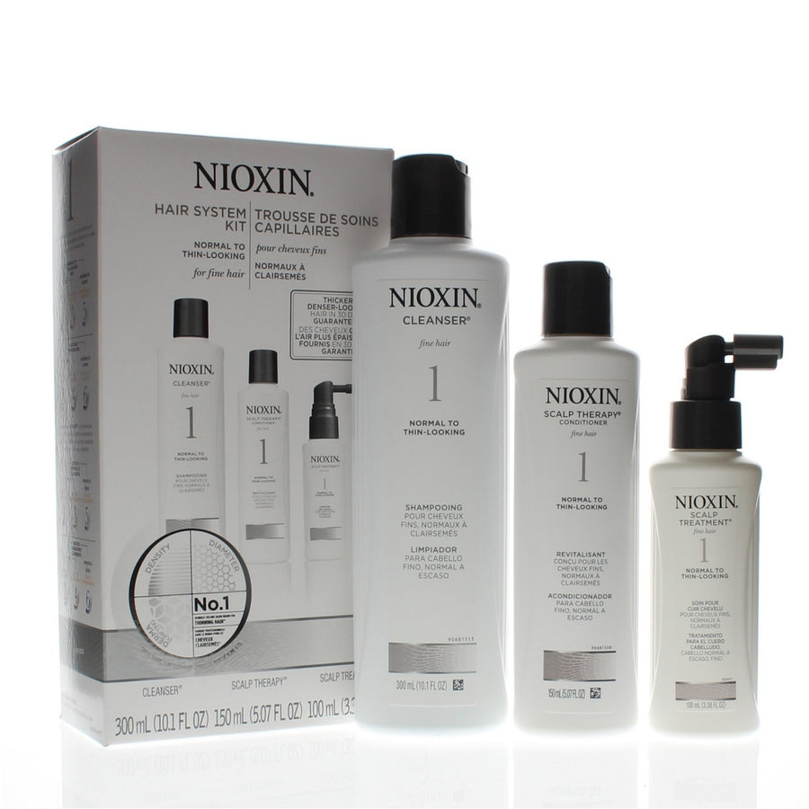 Nioxin Hair System Kit 1 Cleanser 10oz Therapy 5oz and Treatment 3.3oz Image 1