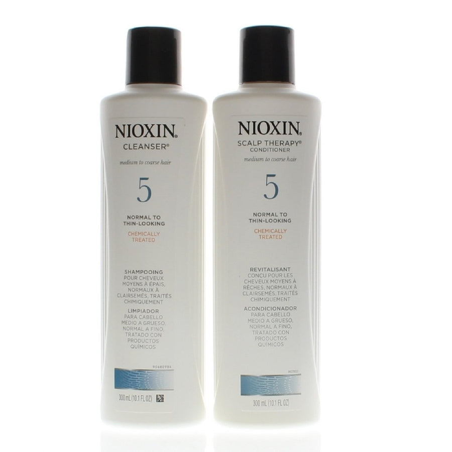 Nioxin System 5 Cleanser + Scalp Therapy Medium To Coarse 2 x 10.1oz Combo Image 1