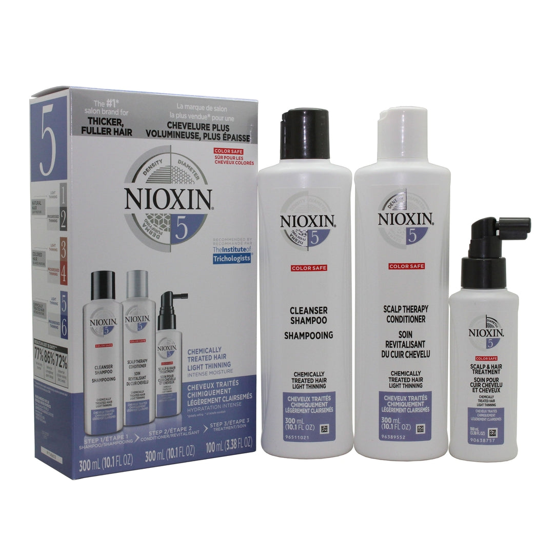 Nioxin System 5 Starter Kit-Cleanser 10oz , Therapy 10oz and Treatment 3.3oz (3pc Set) Image 1