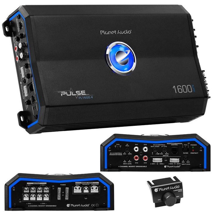 Planet Audio PL1600.4 Pulse 1600W 4 Channel Car Amplifier Remote Control 2-8 Ohm Image 1