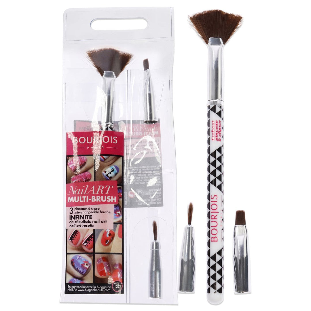 Multi-Brush Nail Art Set by Bourjois for Women - 3 Pc Set Fan BrushShader BrushLiner Brush Image 1