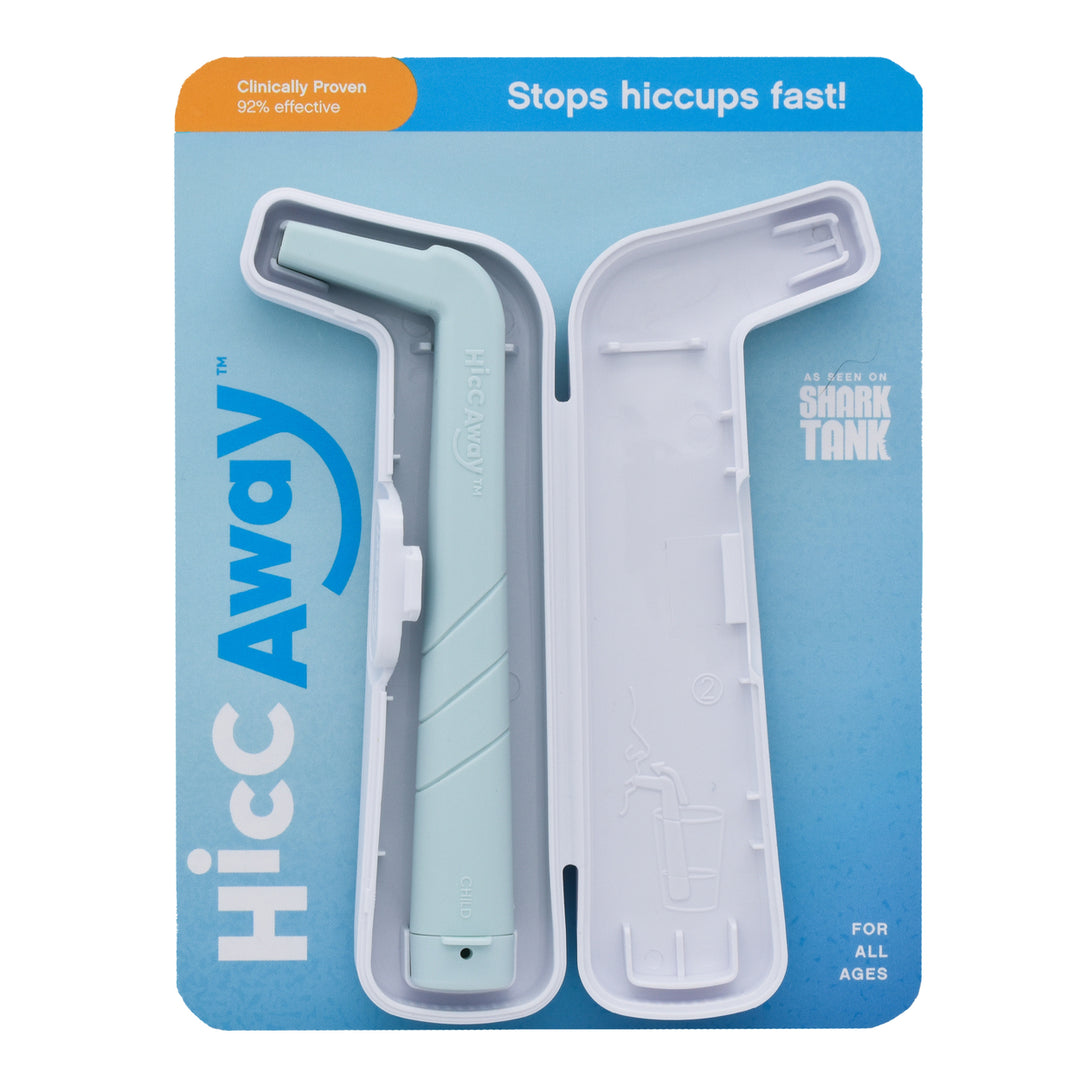 HiccAway Instant Hiccup Relief Device with Carrying Case Travel Size Clean Image 1