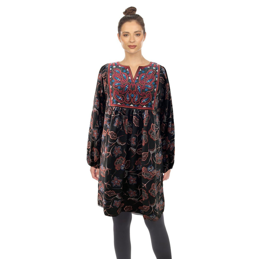 White Mark Womens Floral Paisley Sweater Dress Image 1