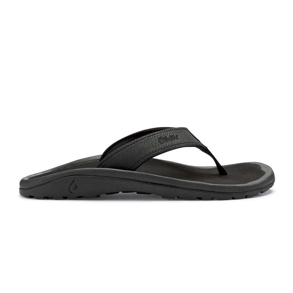 OluKai Men's Ohana Flip Black/Black - 10110-4040  Black / Black Image 1