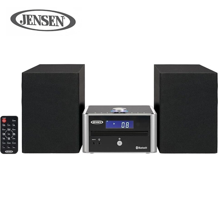 JENSEN Bookshelf Stereo System Bluetooth CD Player AM FM Radio Home Audio Compact Black Image 4