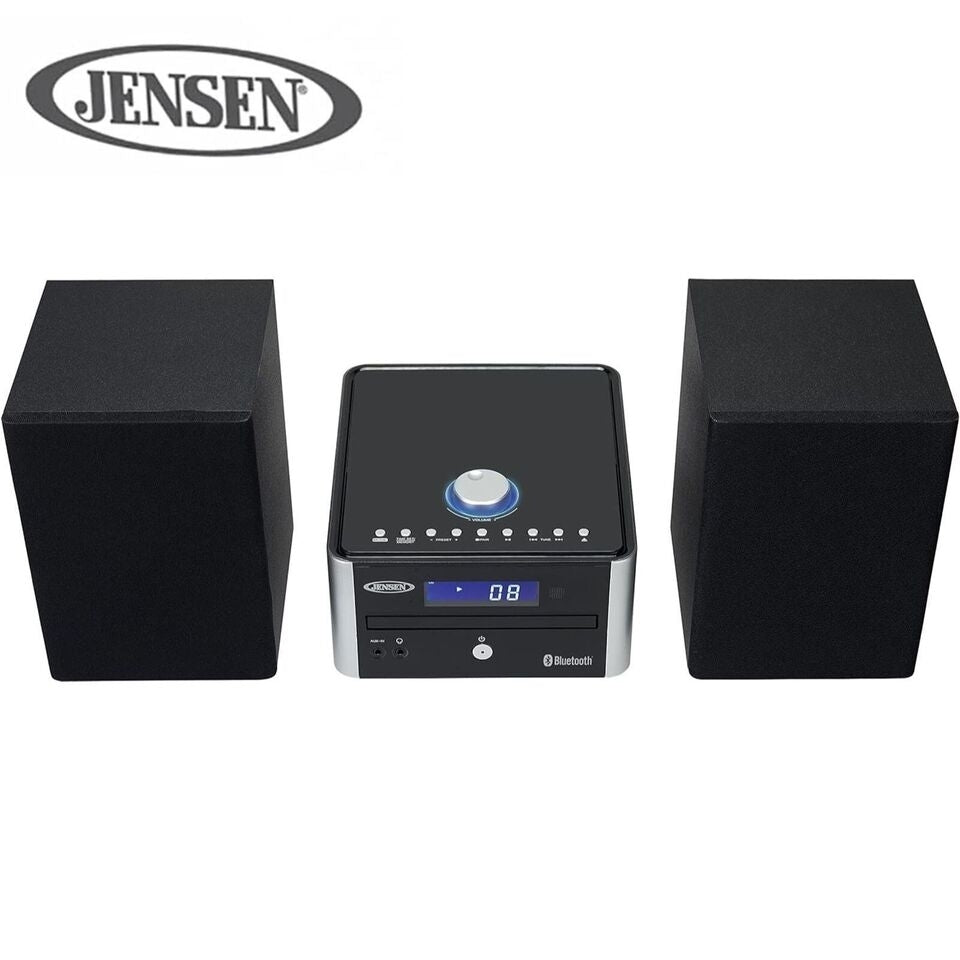 JENSEN Bookshelf Stereo System Bluetooth CD Player AM FM Radio Home Audio Compact Black Image 4