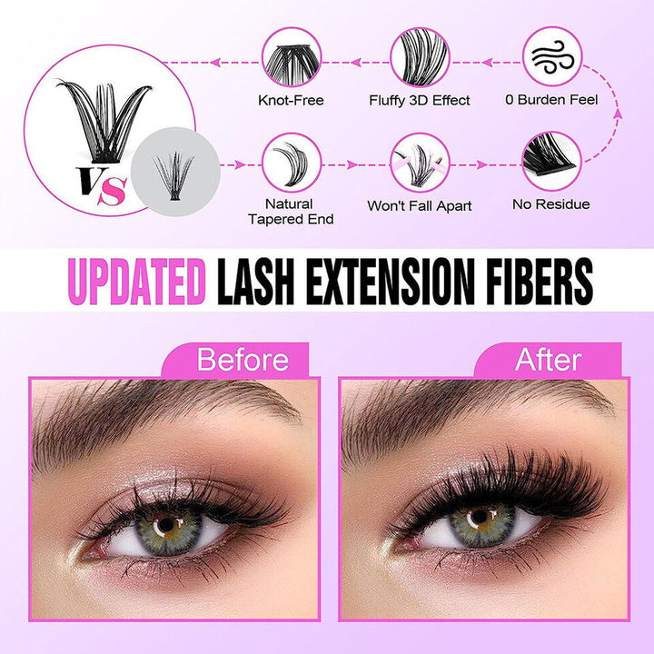 280Pcs DIY Lash Extension Kit Individual Lashes Cluster D Curl Eyelash Style 1 US Image 6