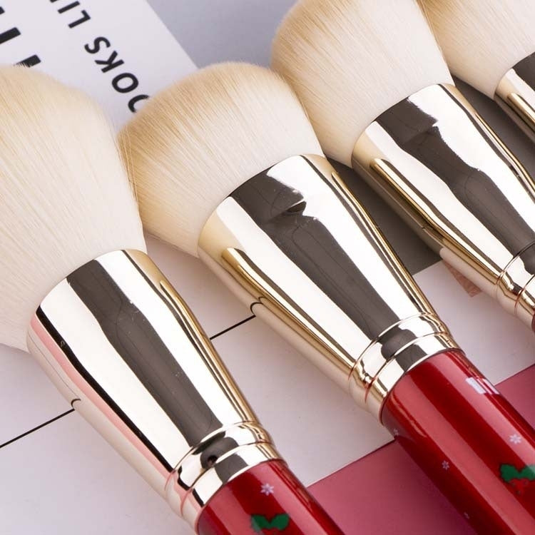 10pcs In 1 Christmas Makeup Brush Set With Powder BrushFoundation BrushContour BrushHighlight BrushEye Shadow BrushFully Image 3