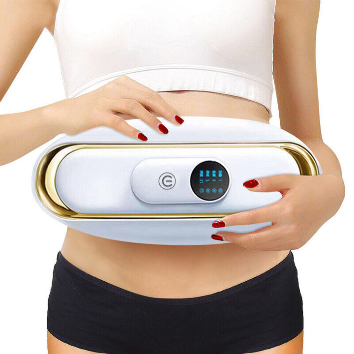 Massager Body Slimming Weight Loss Belly Belt Fat Burning Machine White Image 1