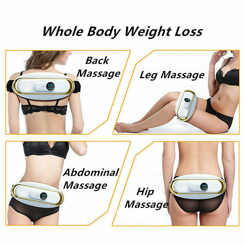 Massager Body Slimming Weight Loss Belly Belt Fat Burning Machine White Image 2