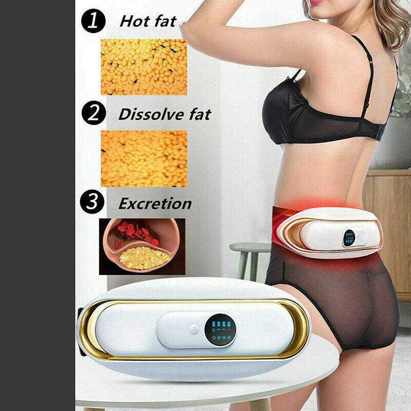 Massager Body Slimming Weight Loss Belly Belt Fat Burning Machine White Image 3