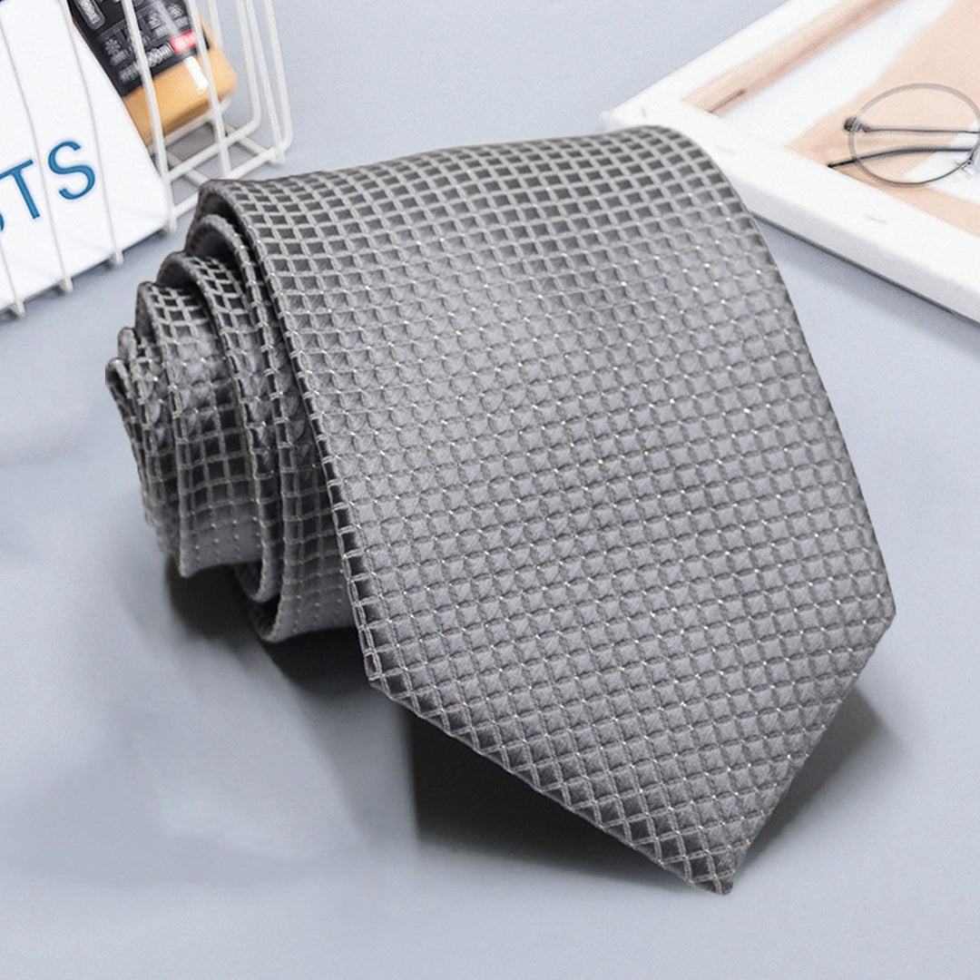 All Match Neck Tie Solid Color Comfortable Lightweight Universal Men Tie for Business Image 3