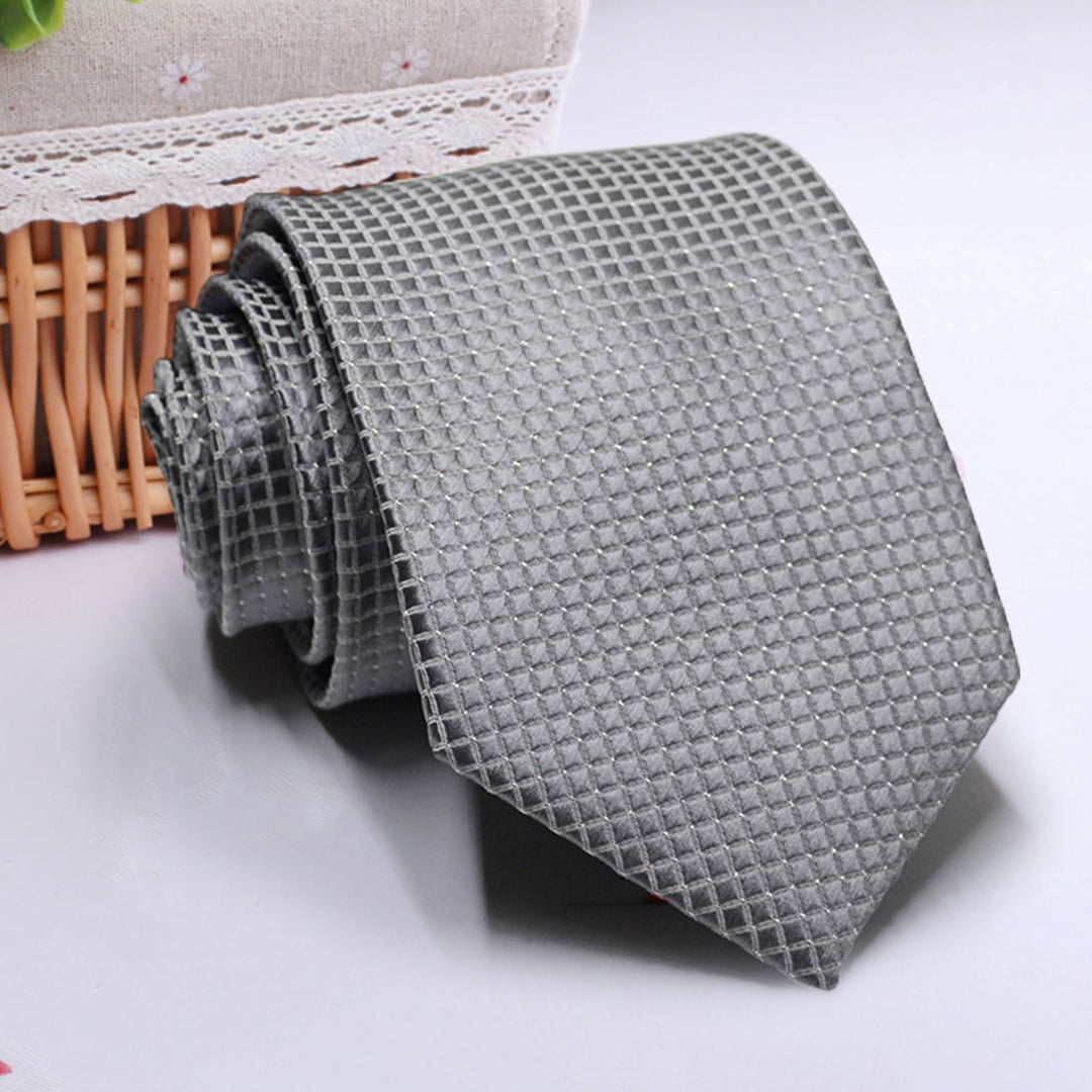 All Match Neck Tie Solid Color Comfortable Lightweight Universal Men Tie for Business Image 4