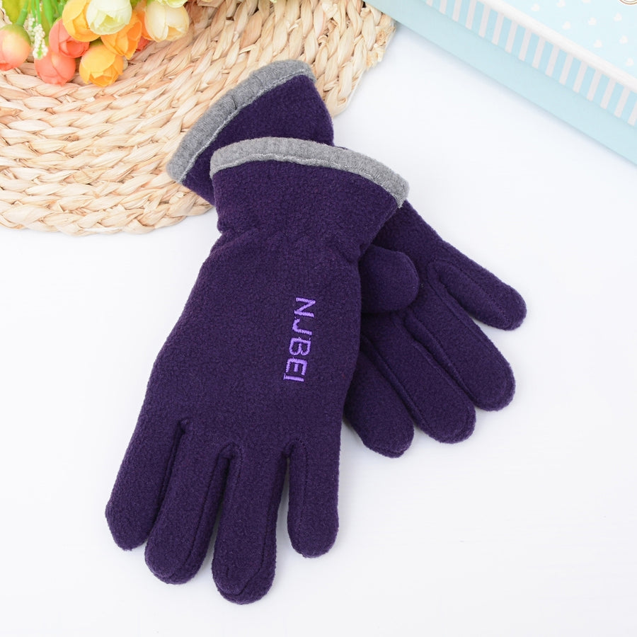 1 Pair Gloves Keep Warm Thickening Fleece Wear-resistant Comfortable Driving Mittens for Children Image 1