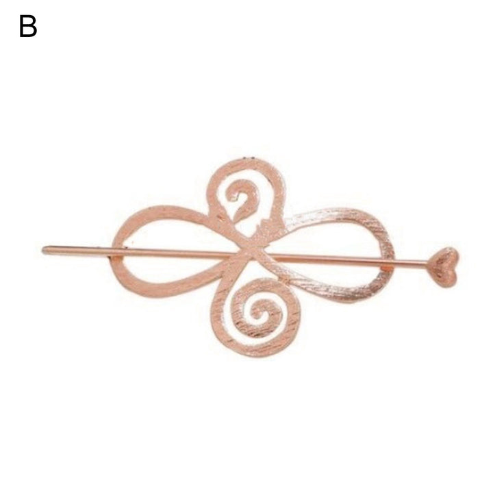 Women Hairpin Geometric Easy to Use Lightweight Bow Knot Hair Barrette for Date Image 3