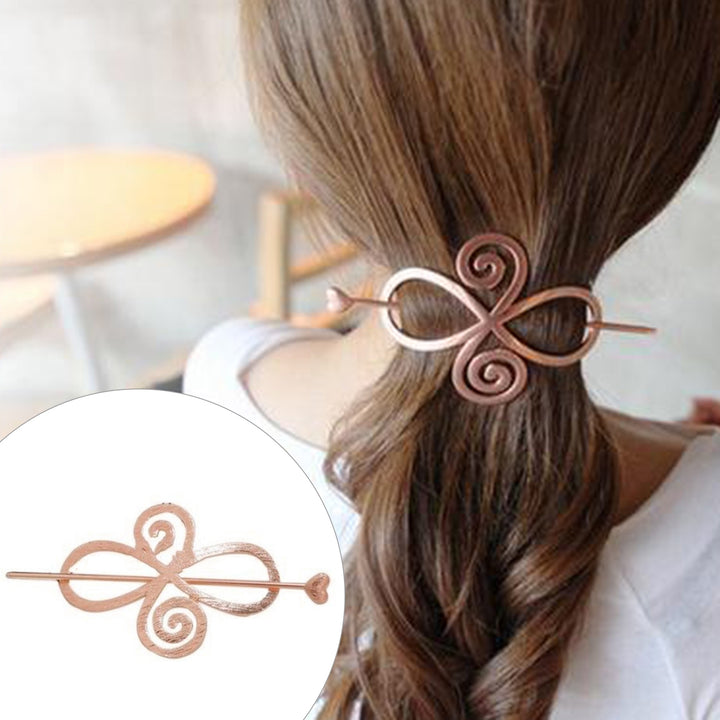 Women Hairpin Geometric Easy to Use Lightweight Bow Knot Hair Barrette for Date Image 9