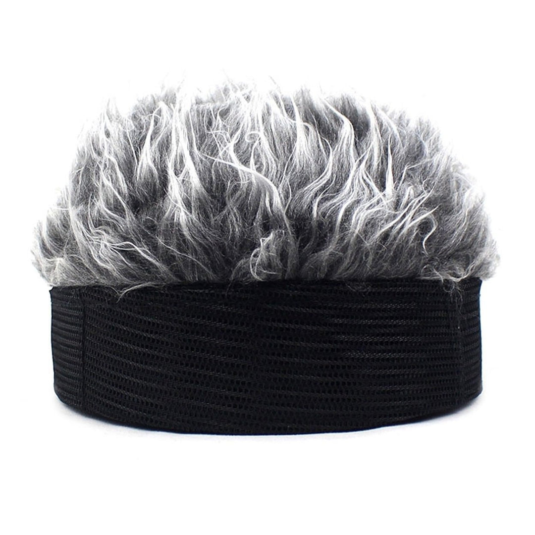 Fashion Wig Hat Curved Brim Easy to Wear Comfortable Male Fake Hair Cap for Going Out Image 3